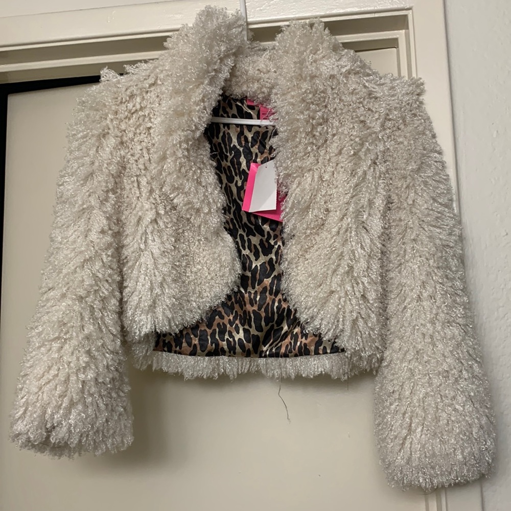 Betsey Johnson Shag Cropped Jacket